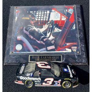 Dale Earnhardt Intimidator NASCAR Photo Plaque + No 3 Goodwrench‎ Diecast Car